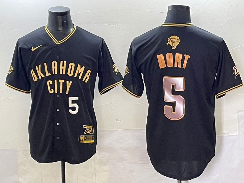 Men 2025 Oklahoma City Thunder #5 Dort black Nike Joint Name NBA Jersey style 4->oklahoma city thunder->NBA Jersey